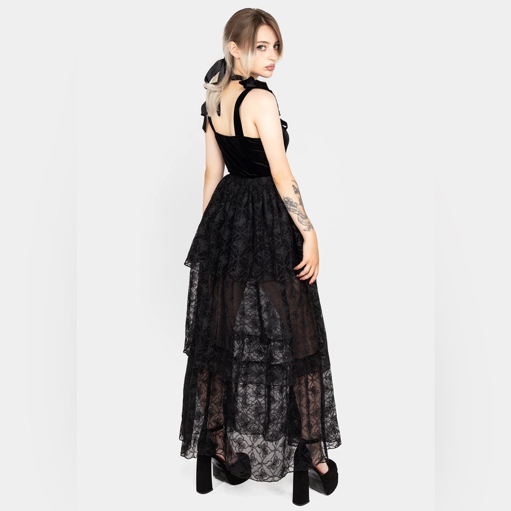 NWT Disturbia Chrysalis Butterfly Lace Tiered Maxi Skirt US 8 / UK 12 - Picture 3 of 10